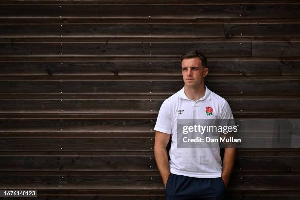 George Ford of England poses for a portrait following a training session at Stade Ferdinand Petit on September 12, 2023 in Le Touquet-Paris-Plage,...