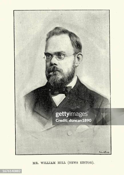 william hill, nachrichtenredakteur bei der londoner zeitung the westminster gazette, 1890er jahre - photo editor stock-grafiken, -clipart, -cartoons und -symbole