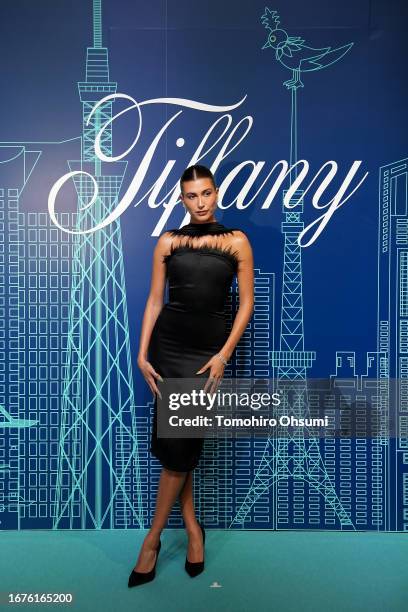 Hailey Bieber attends the opening event of Tiffany & Co.'s new store in Omotesando on September 12, 2023 in Tokyo, Japan.