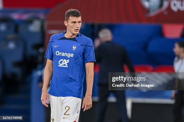 Benjamin Pavard of France looks on prior to the UEFA EURO 2024 European qualifier match between France and Republic of Ireland at Parc des Princes on...