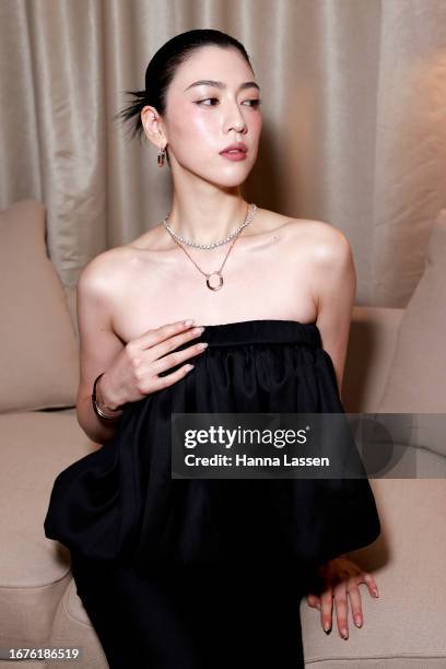 Ayaka Miyoshi attends the opening event of Tiffany & Co.'s new store in Omotesando on September 12, 2023 in Tokyo, Japan.