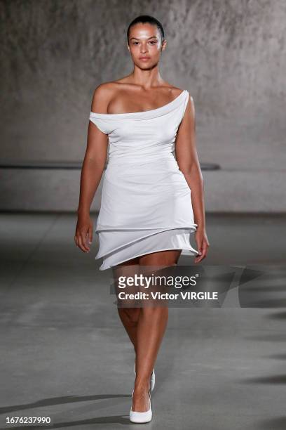 Devyn Garcia walks the runway during the Tory Burch Ready to Wear Spring/Summer 2024 fashion show as part of the New York Fashion Week on September...
