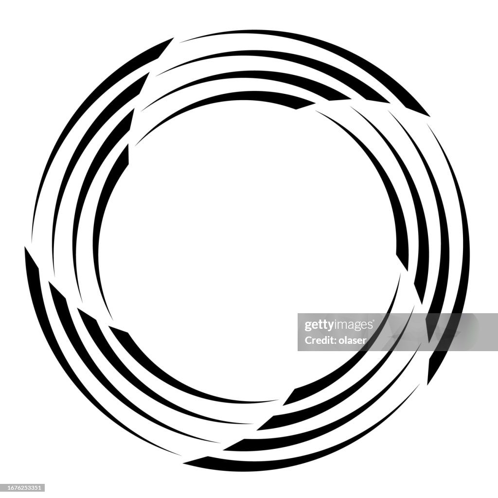 Five-section swirl pattern with concentric bent triangles.