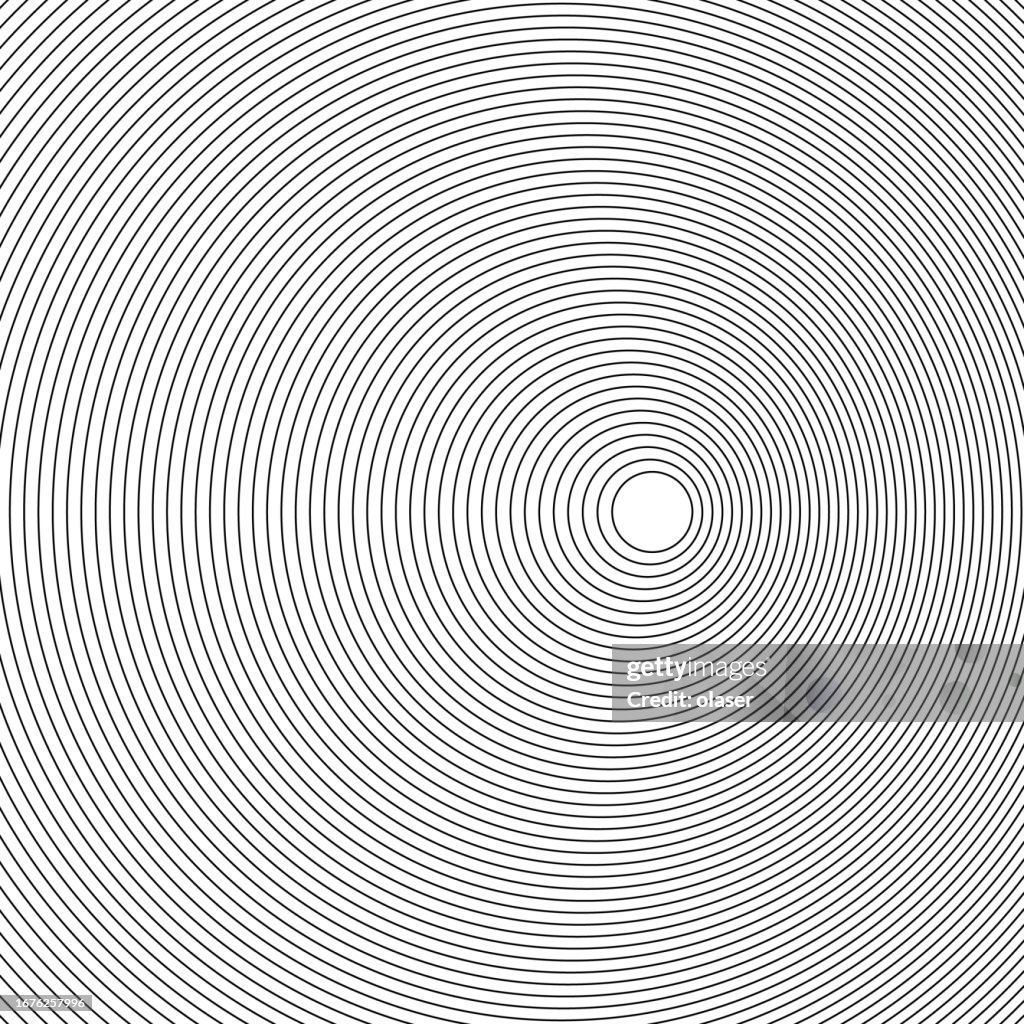 Offcenter Concentric Circles Composed Of Individual Vector Paths High ...