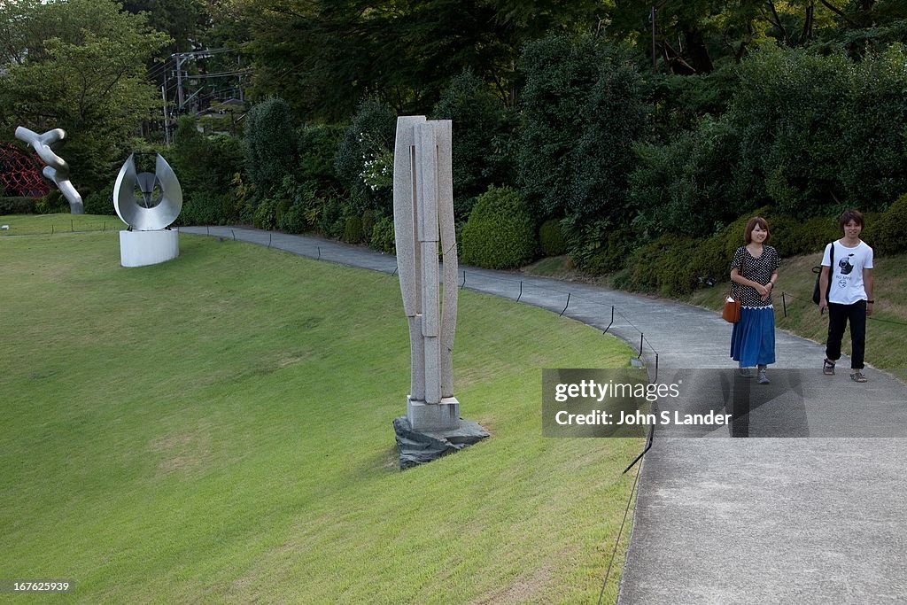 The Hakone Open Air Museum creates a harmonic balance of the...