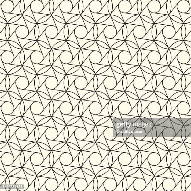 stockillustraties, clipart, cartoons en iconen met honeycomb pattern of interconnected circles and lines. - seamless honeycomb pattern