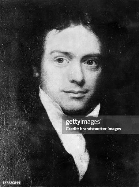 The British natural scientist Michael Faraday. Painting. 19th century. Der britische Naturforscher Michael Faraday. Gemälde. 19. Jahrhundert.