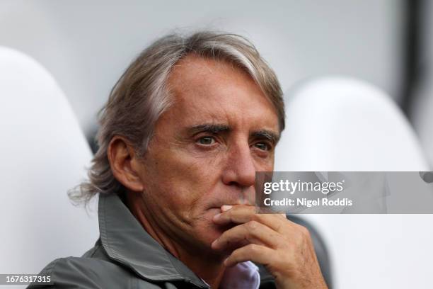 Head Coach of Saudi Arabia, Roberto Mancini looks on prior to the International Friendly match between Korea Republic and Saudi Arabia at St James'...