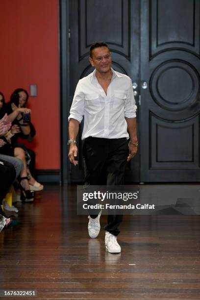 Naeem Khan walks the runway for Naeem Khan during New York Fashion Week : The Shows on September 12, 2023 in New York City.