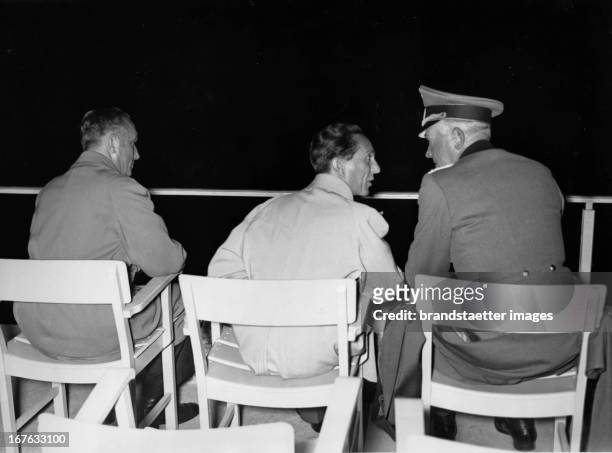 Festival at the Olympic Stadium for the 700th anniversary of the capital, Berlin. From left to right: War Minister Field Marshal Werner von Blomberg;...