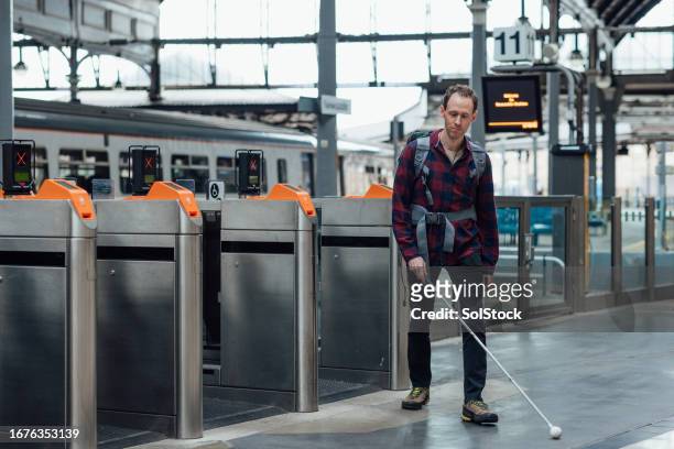 leaving the station - accessibility blind stock pictures, royalty-free photos & images