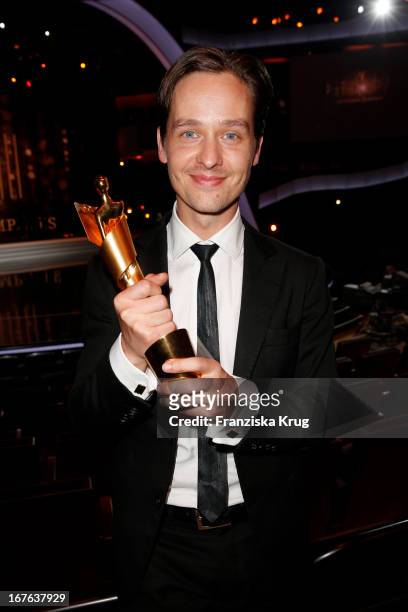 Tom Schilling attends the Lola German Film Award 2013 Party at Friedrichstadt-Palast on April 26, 2013 in Berlin, Germany.