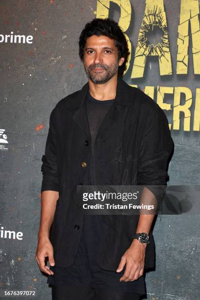 Farhan Akhtar attends the "Bambai Meri Jaan " World Premiere at Vue West End on September 12, 2023 in London, England.