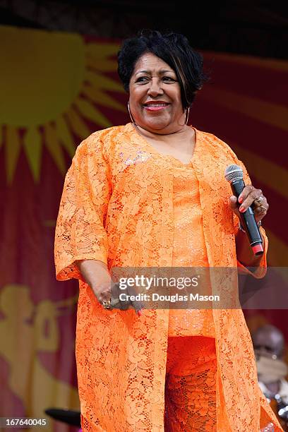 Jean Knight performs during the 2013 New Orleans Jazz & Heritage Music Festival>> at Fair Grounds Race Course on April 26, 2013 in New Orleans,...