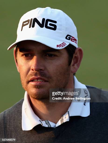 Louis Oosthuizen of South Africa in action during the third round of the Ballantine's Championship at Blackstone Golf Club on April 27, 2013 in...