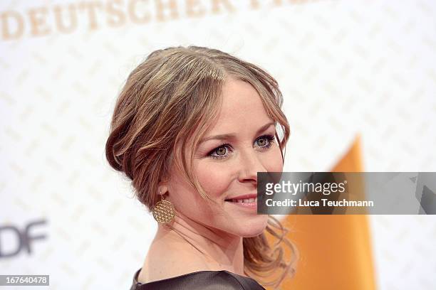 Jasmin Schwiers attends the Lola German Film Award 2013 at Friedrichstadtpalast on April 26, 2013 in Berlin, Germany.