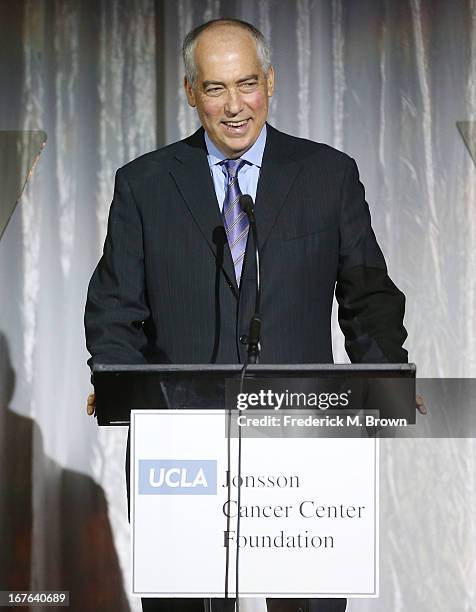 Gary Newman, Chairman, 20th Century Fox Television, speaks during UCLA's Jonsson Cancer Center Foundation Host 18th Annual "Taste For A Cure"...