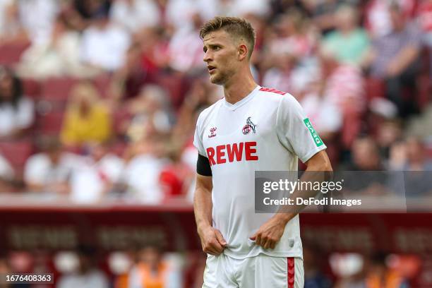 Rasmus Carstensen of 1. FC Koeln looks on during the Bundesliga match between 1. FC Köln and TSG Hoffenheim at RheinEnergieStadion on September 16,...