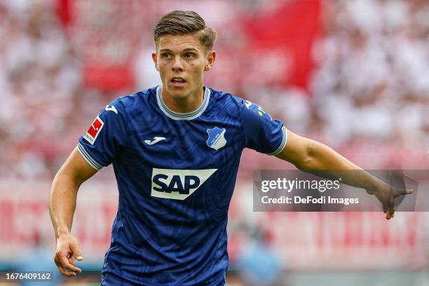 Finn Ole Becker of TSG 1899 Hoffenheim gestures during the Bundesliga match between 1. FC Köln and TSG Hoffenheim at RheinEnergieStadion on September...