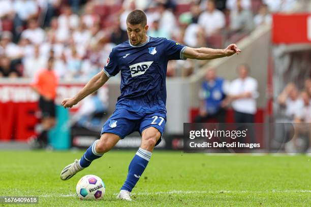 Andrej Kramaric of TSG 1899 Hoffenheim controls the ball during the Bundesliga match between 1. FC Köln and TSG Hoffenheim at RheinEnergieStadion on...