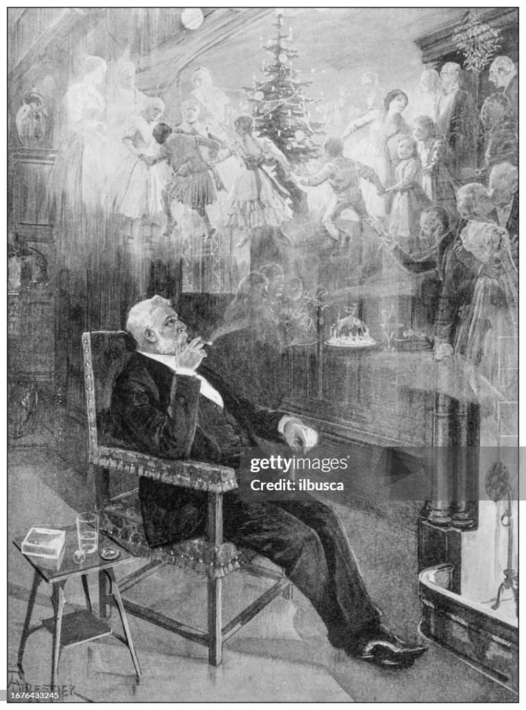 Antique image from British magazine: Christmas Memories