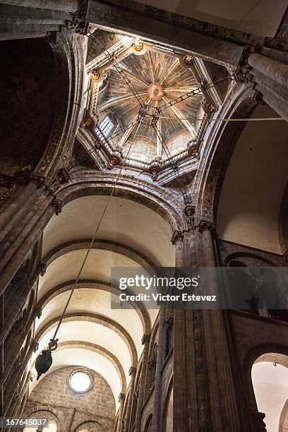 roof of cathedral of santiago de compostela - compostela stock pictures, royalty-free photos & images