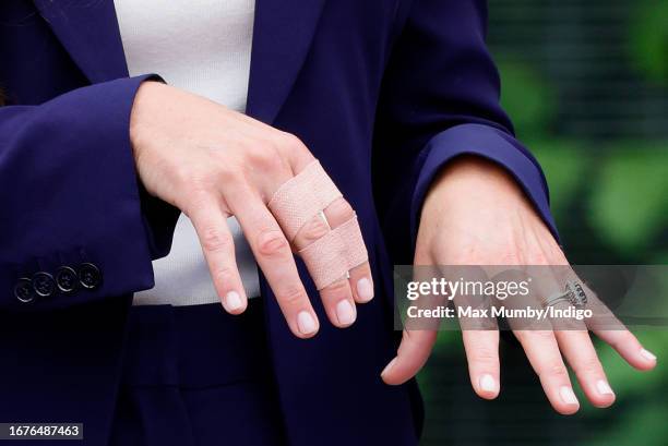 Catherine, Princess of Wales visits HMP High Down on September 12, 2023 in Sutton, England. The Princess of Wales is visiting the prison to learn...