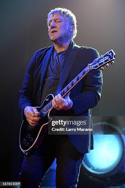 Alex Lifeson of Rush performs at BB&T Center on April 26, 2013 in Sunrise, Florida.