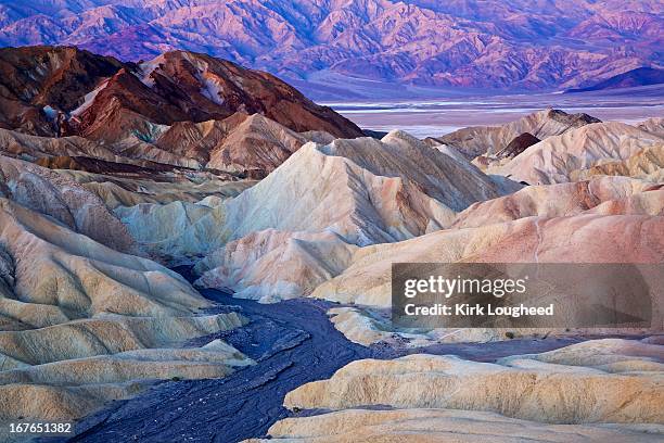 zabriskie point before dawn - death valley national park stock pictures, royalty-free photos & images