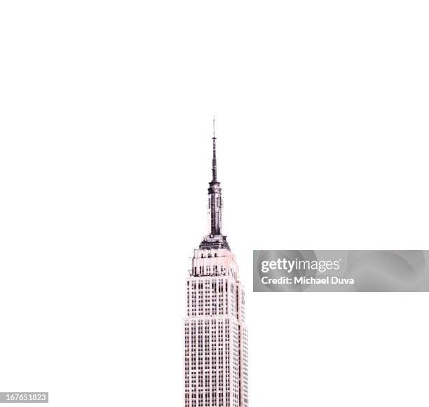 line drawing photo illustration empire state bldg - empire state building foto e immagini stock