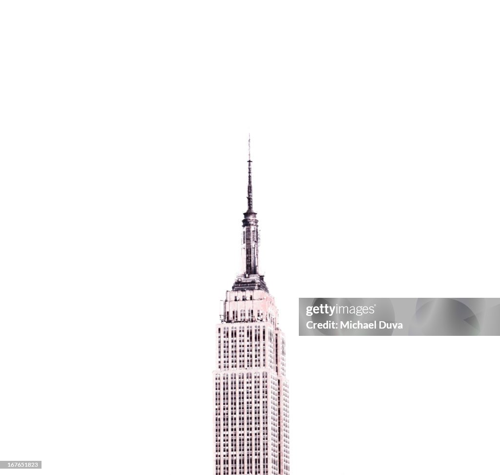 Line drawing photo illustration empire state bldg