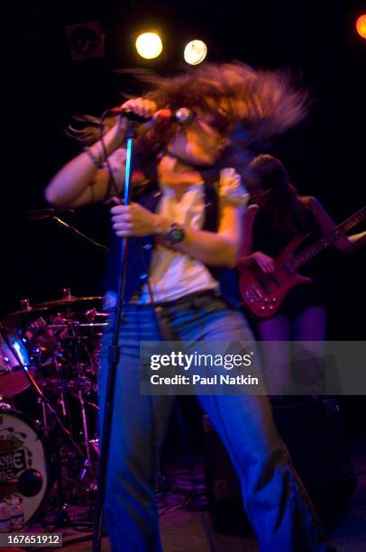 American rock band Antigone Rising perform on stage at Martyr's nightclub, Chicago, Illinois, October 3, 2006. Pictured is singer Cassidy.