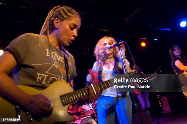 American rock band Antigone Rising perform on stage at Martyr's nightclub, Chicago, Illinois, October 3, 2006. Pictured are guitarist Cathy Henderson...