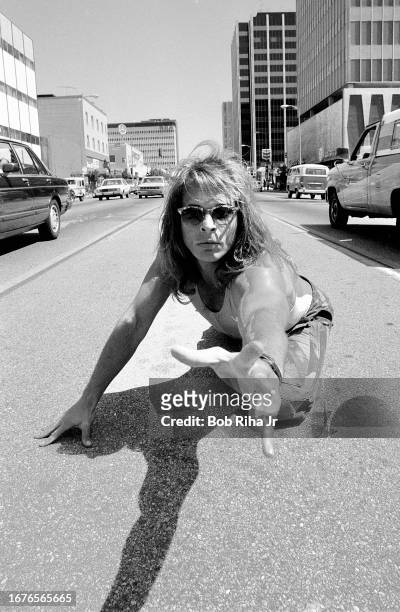 Singer and Musician David Lee Roth of the group Van Halen, during a photo shoot in the middle of Sunset Boulevard, June 6, 1994 in Los Angeles,...