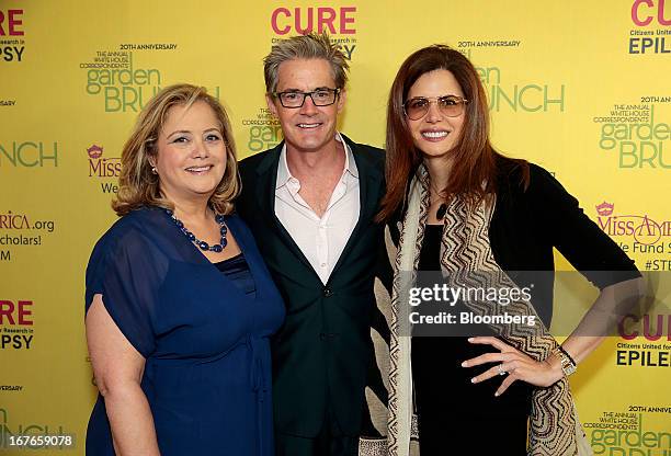 Democratic strategist Hilary Rosen, from left, actor Kyle MacLachlan, and his wife Desiree Gruber attend the 20th Annual White House Correspondents'...