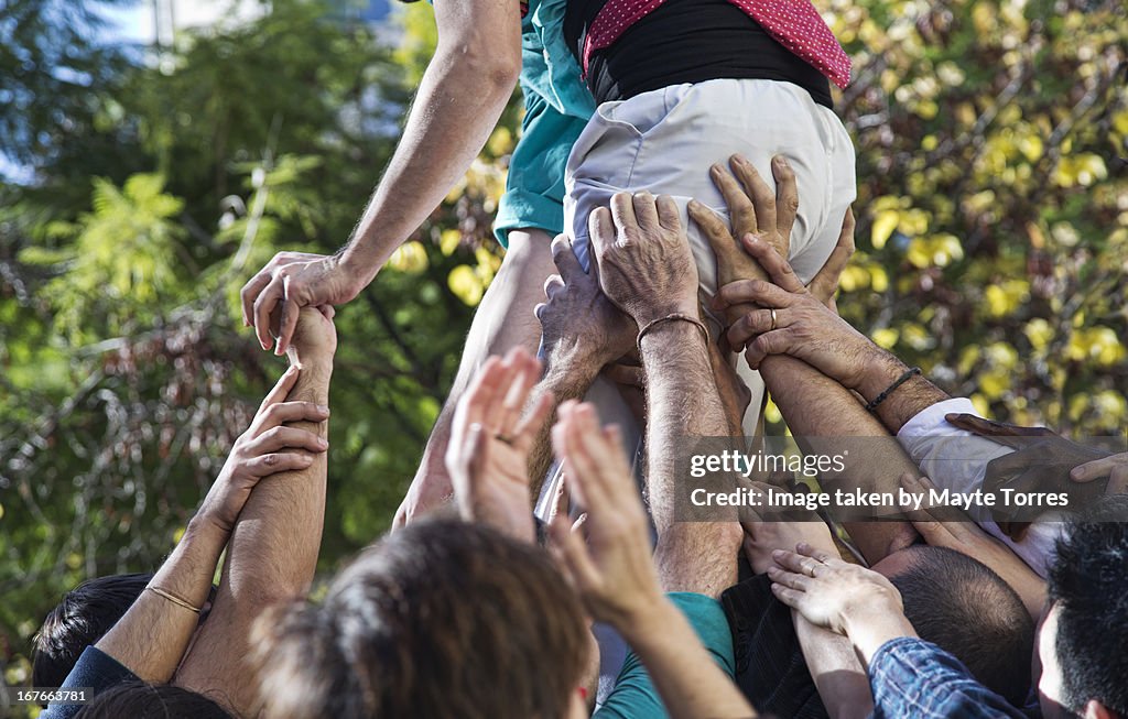 Castellers hands