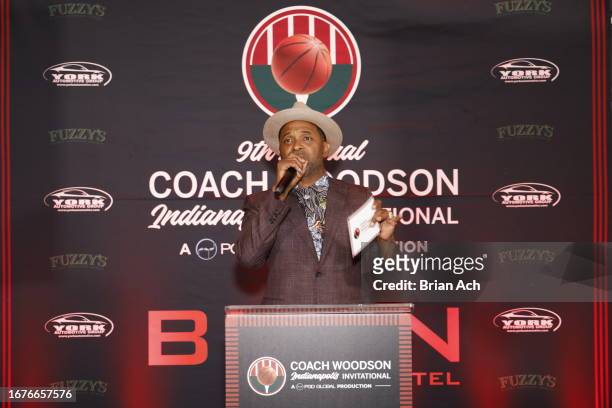 Actor & Comedian, Mike Epps speaks at 2023 Coach Woodson Indianapolis Pairings Party Presented By BURN Lounge, A PGD Global Production at BURN Lounge...