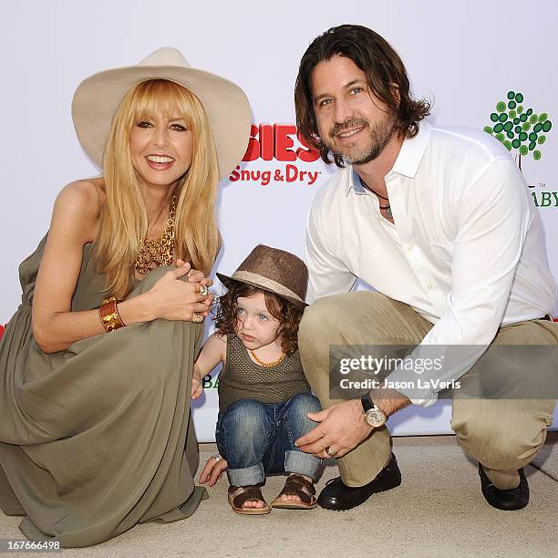 Rachel Zoe, Rodger Berman and son Skyler Berman attend the Baby2Baby Mother's Day garden party on April 27, 2013 in Los Angeles, California.