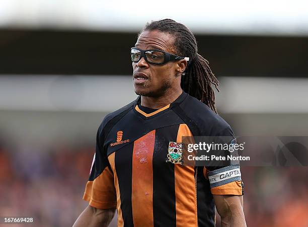 Edgar Davids of Barnet in action during the npower league Two match between Northampton Town and Barnet at Sixfields Stadium on April 27, 2013 in...