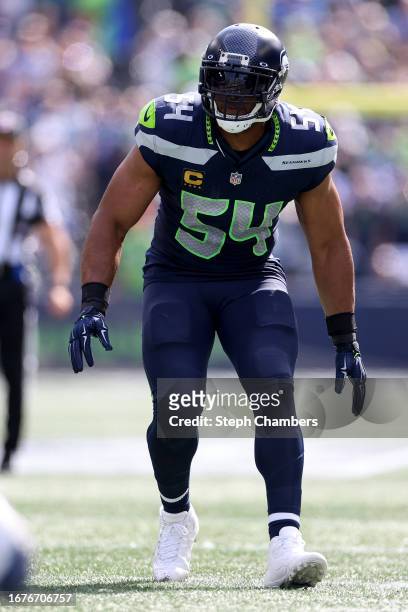 Bobby Wagner of the Seattle Seahawks in action against the Los Angeles Rams at Lumen Field on September 10, 2023 in Seattle, Washington.