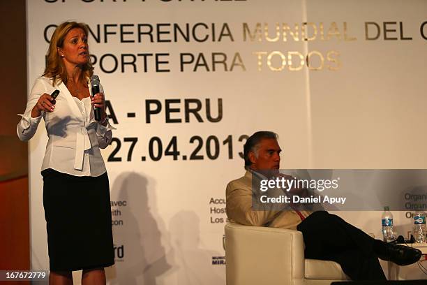 Kelly Murumets, President & CEO of ParticipACTION speaks during the Plenary Session on sports associations as part of the closing day of the 15th IOC...