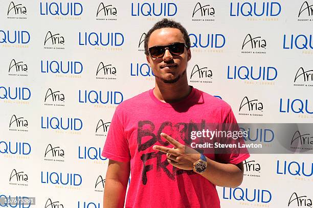 Producer Connor Cruise arrives at the Liquid Pool Lounge at the Aria Resort & Casino at CityCenter for a pool party on April 27, 2013 in Las Vegas,...