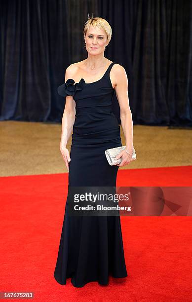 Actress Robin Wright arrives for the White House Correspondents' Association dinner in Washington, D.C., U.S., on Saturday, April 27, 2013. The 99th...