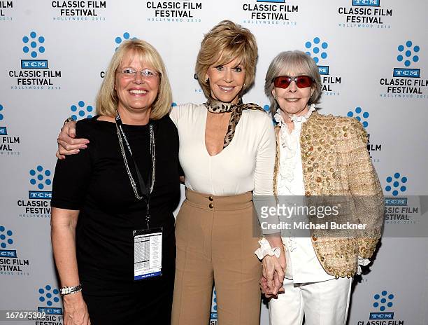 Actress Jane Fonda and Shirlee Mae Adams attend actress Jane Fonda's Handprint/Footprint Ceremony during the 2013 TCM Classic Film Festival at TCL...