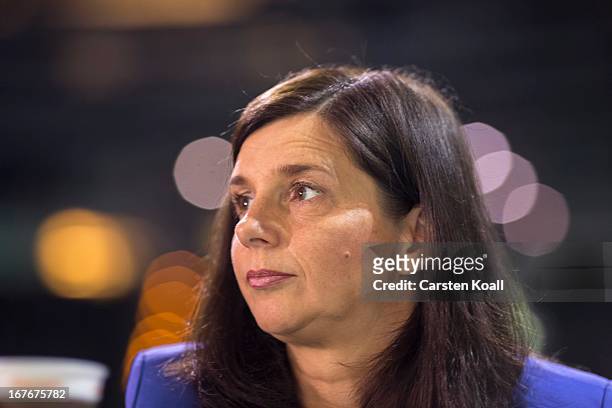 German Greens Party Buendnis 90/Die Gruenen co-chancellor candidate Katrin Goering-Eckardt attends the second day on the three-day congress on April...