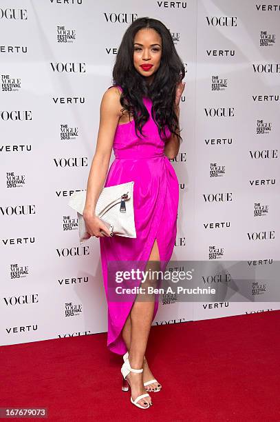 Sarah-Jane Crawfordattends the opening party for The Vogue Festival in association with Vertu at Southbank Centre on April 27, 2013 in London,...