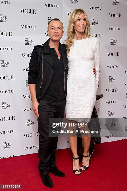 Julien Macdonald and Melissa Odabash attend the opening party for The Vogue Festival in association with Vertu at Southbank Centre on April 27, 2013...