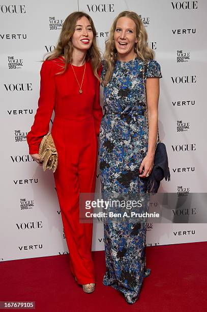 Anouska Beckwith and Alice Naylor Leyland attend the opening party for The Vogue Festival in association with Vertu at Southbank Centre on April 27,...