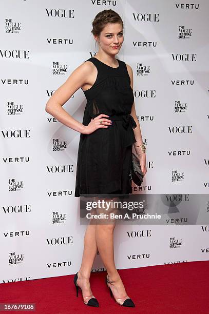 Amber Anderson attends the opening party for The Vogue Festival in association with Vertu at Southbank Centre on April 27, 2013 in London, England.