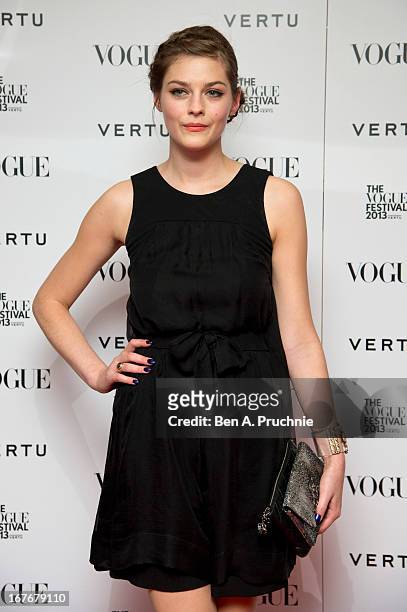 Amber Anderson attends the opening party for The Vogue Festival in association with Vertu at Southbank Centre on April 27, 2013 in London, England.